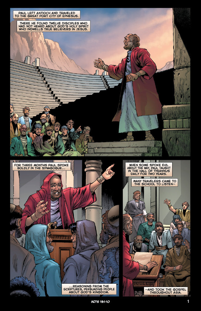 comic panels from "Acts: The Martyr"