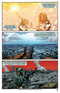 Comic book panels about angels.