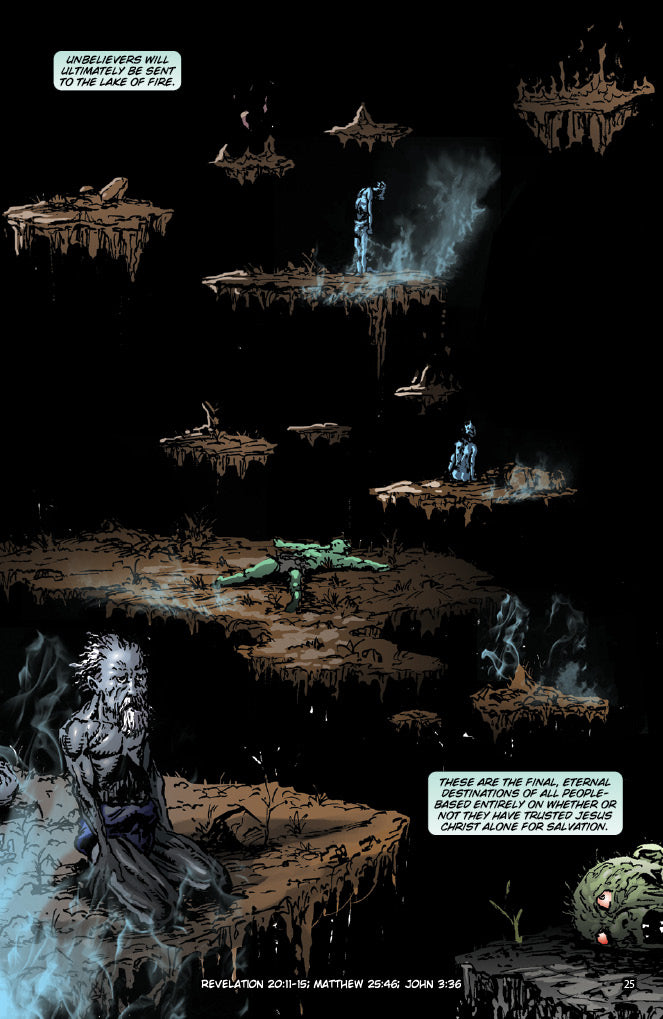 comic book page showing lake of fire