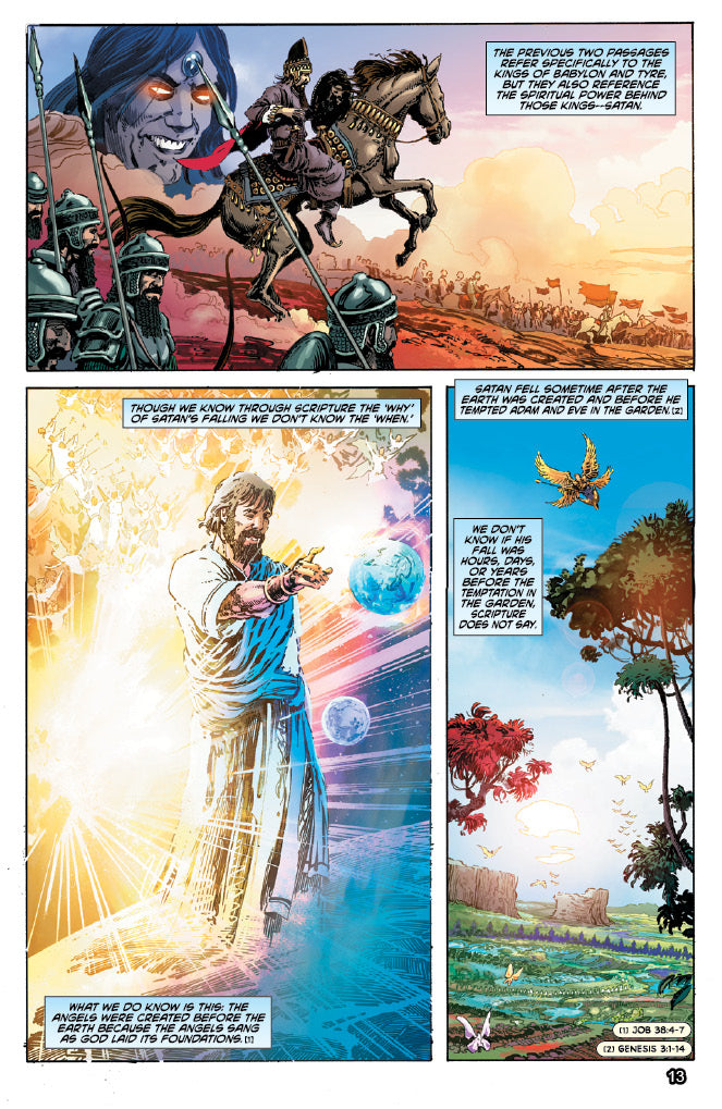 Comic book panels about Lucifer
