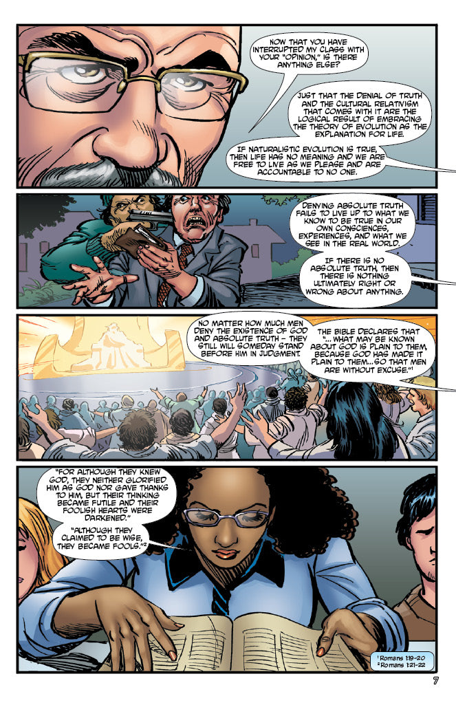 comic book panels about "absolute truth"