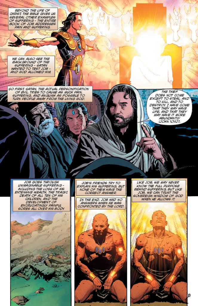 comic book panels on suffering