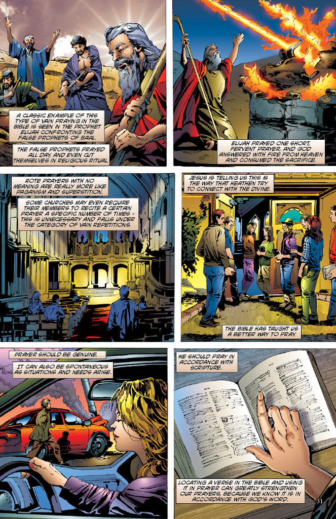 comic book panels on prayer