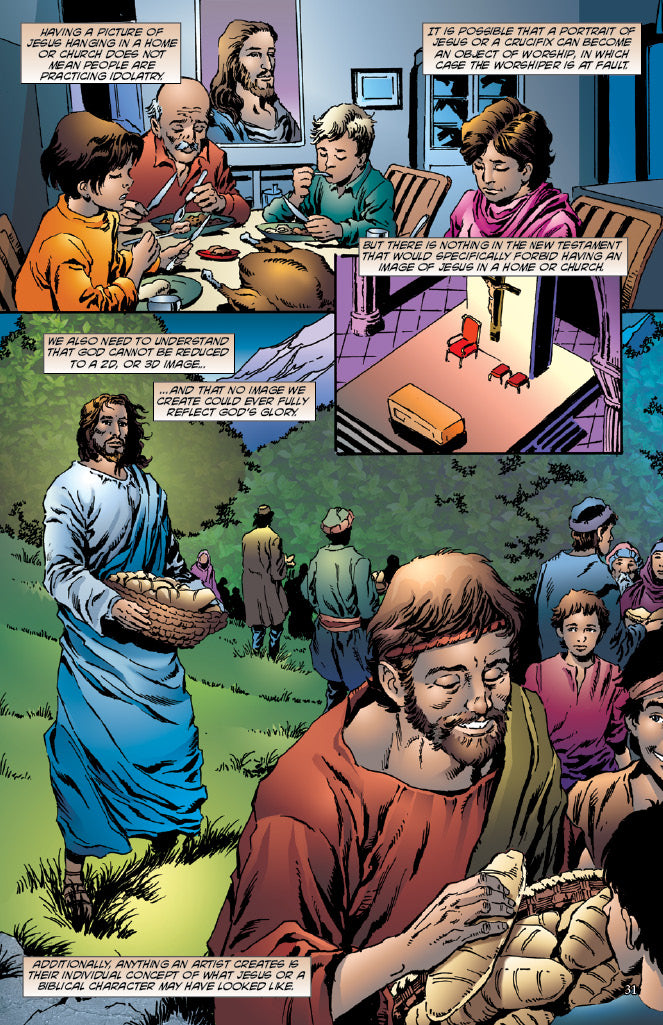 Comic book page about pictures of Jesus