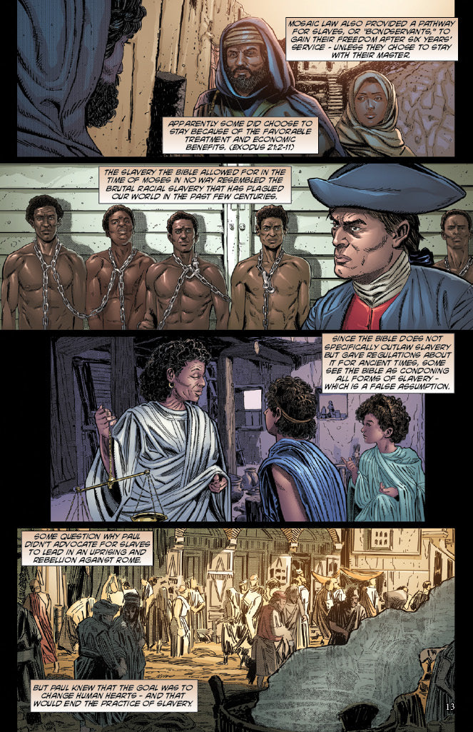 Comic book page about slavery