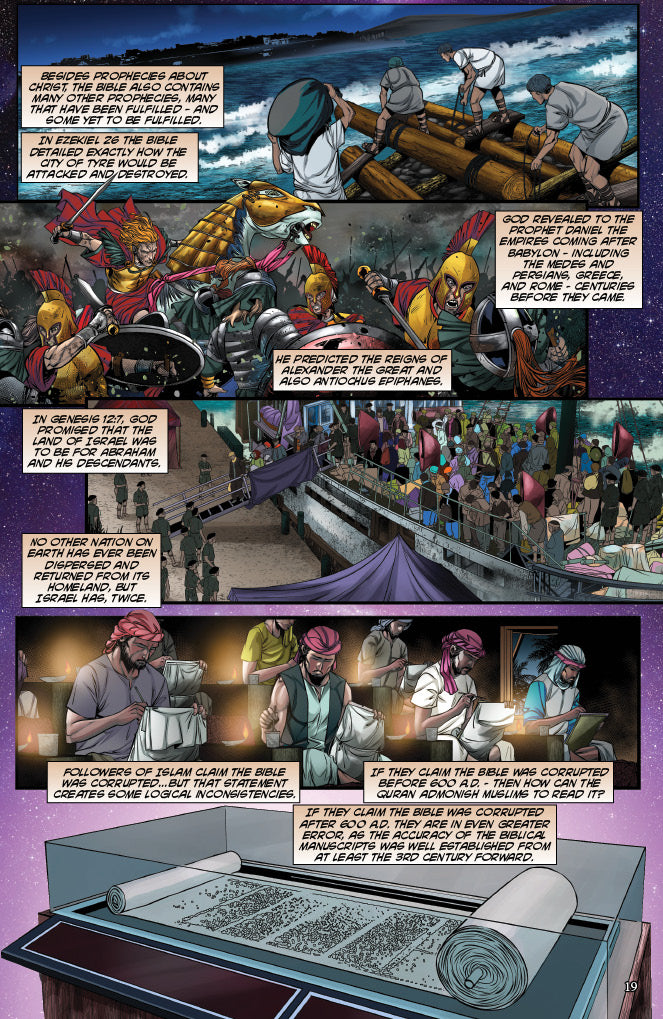 Comic book page with illustrated characters and text panels