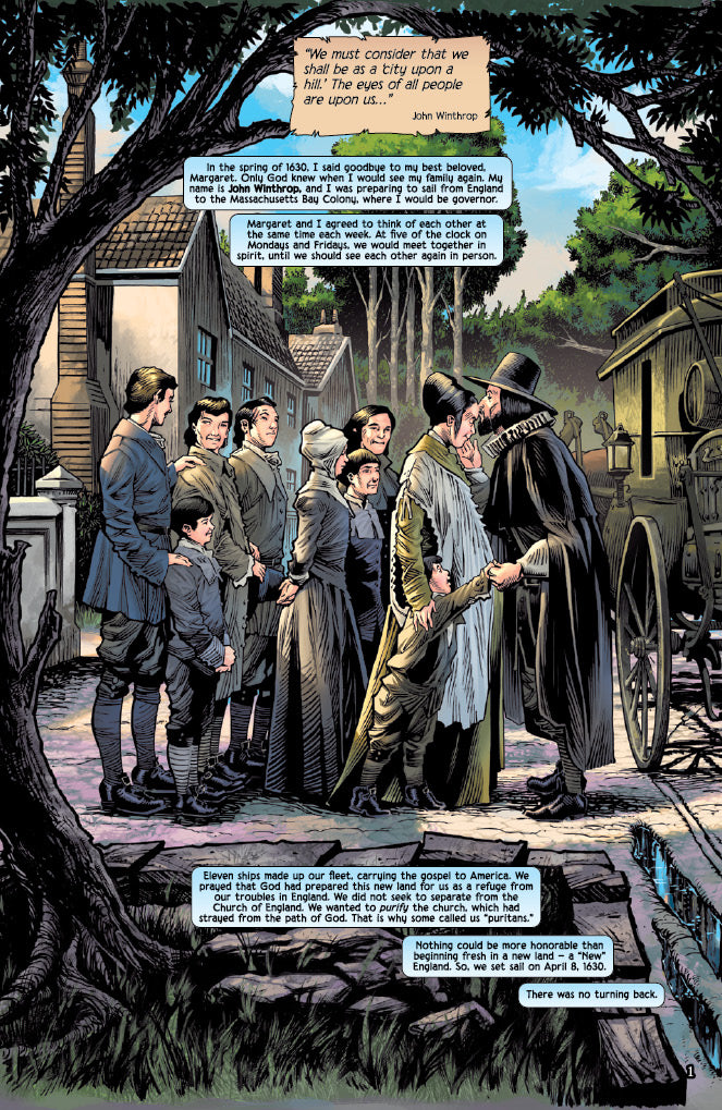 Comic book panel from "A New England"