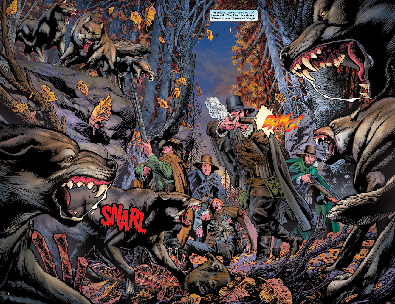 Comic book spread from "A New England"