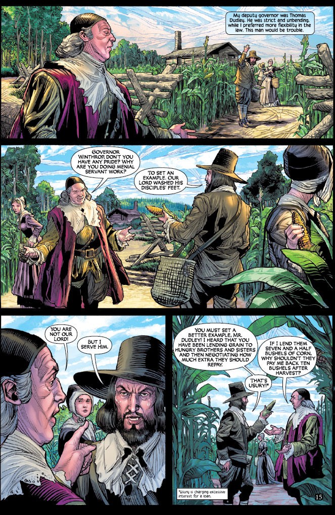 Comic book panel from "A New England"