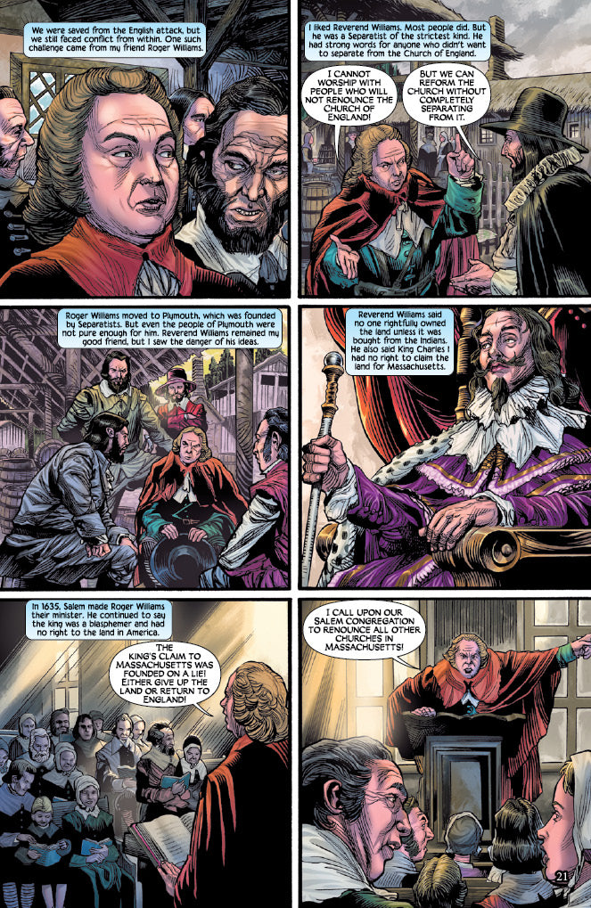 Comic book panel from "A New England"